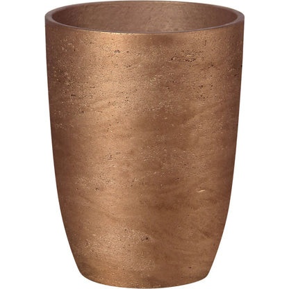 Mineral Tapered Vase by LH Imports in metallic bronze. Made from ro-cement in a modern style.
