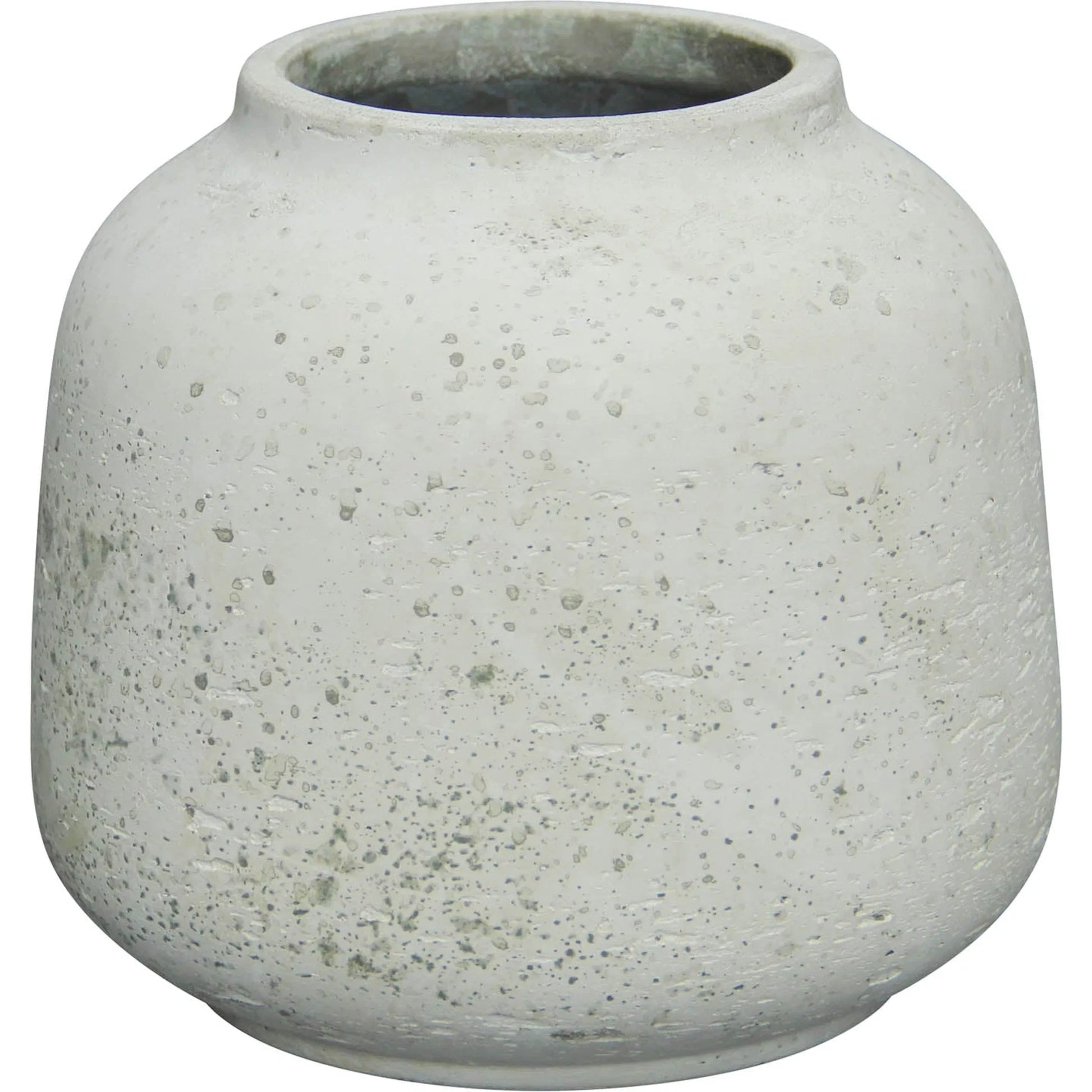 Taxco Vase by LH Imports in antique white. Made from antique white ro-cement in a unique style.