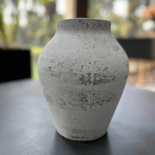 Amphora Medium Vase by LH Imports in white. Made from unique in a unique style.