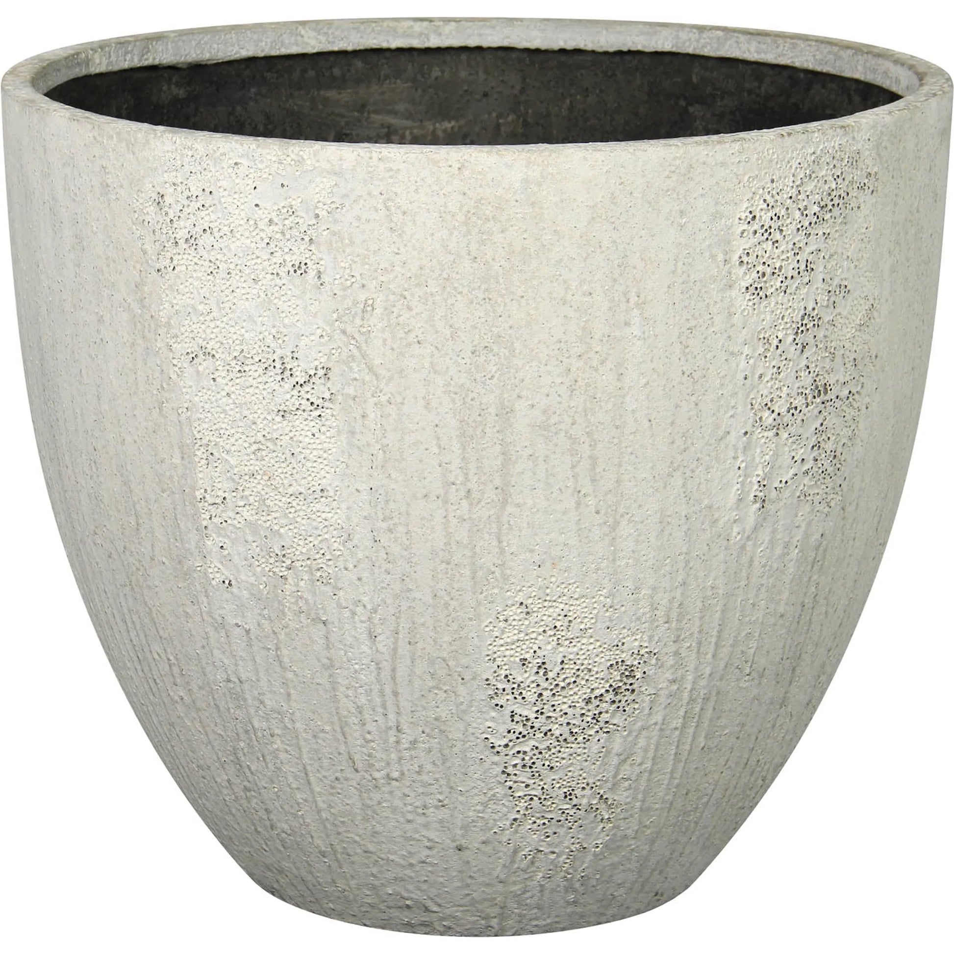 Uxmal Pot by LH Imports in antique white. Made from oyster concrete in a modern style.