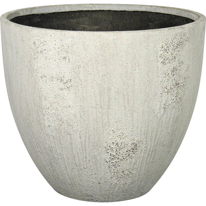 Uxmal Pot by LH Imports in antique white. Made from oyster concrete in a modern style.
