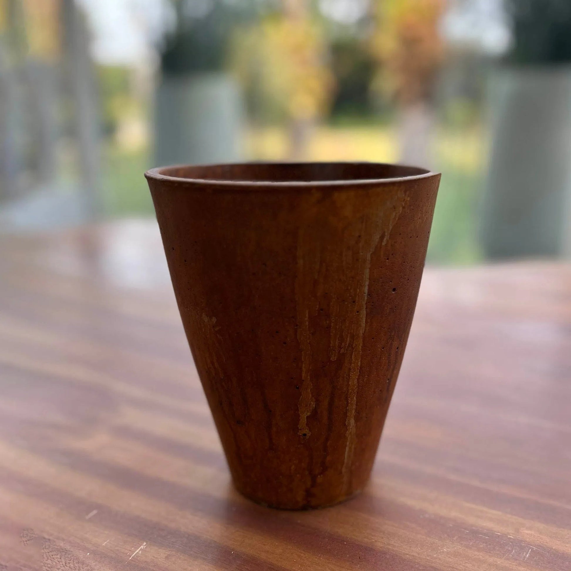 Rustic Vase by LH Imports. Made from limestone in a modern style.