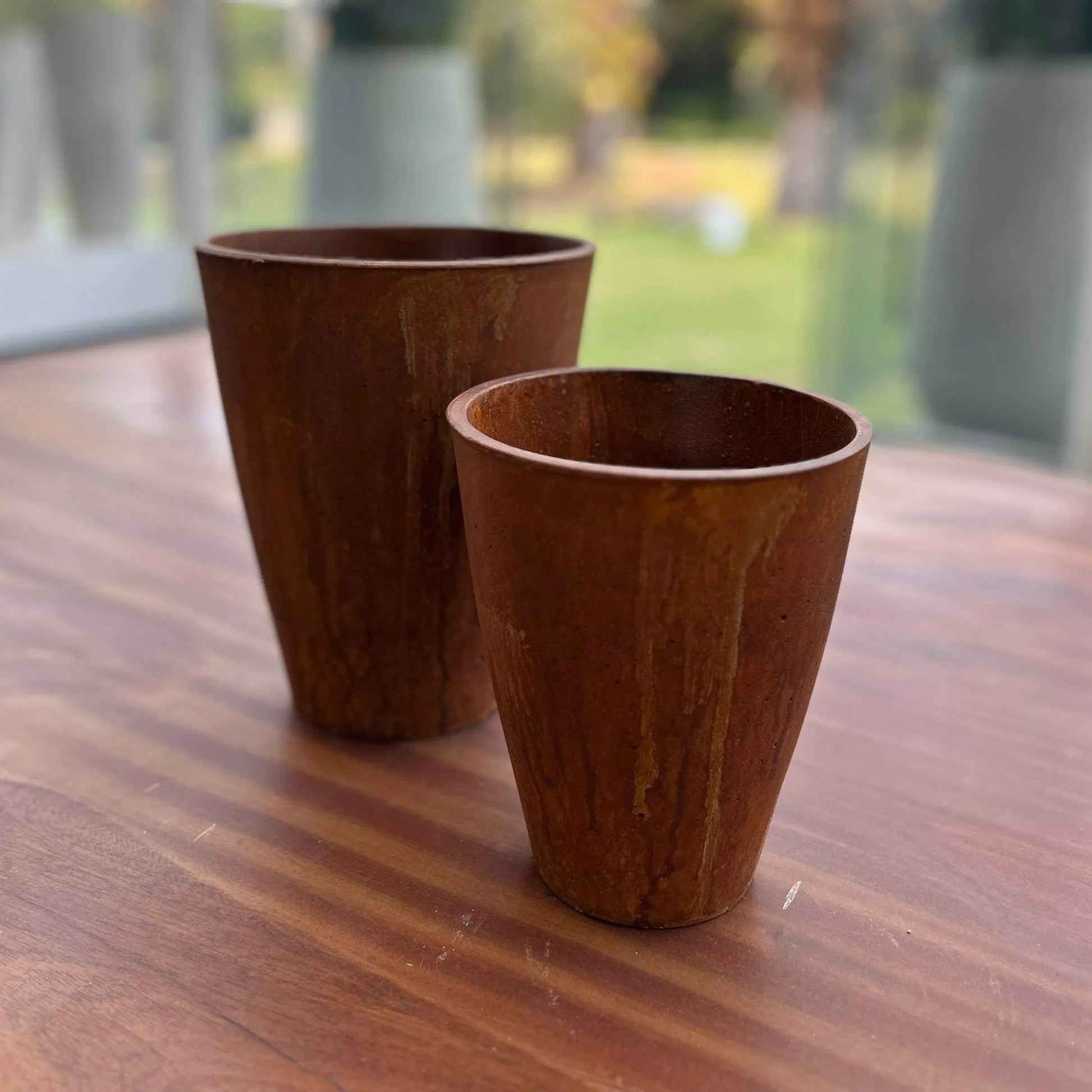 Rustic Vase by LH Imports. Made from limestone in a modern style.