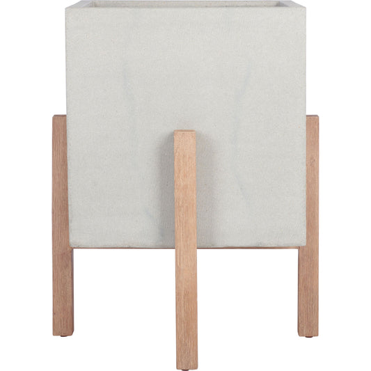 Monona Planter by HedgeApple Essentials. Made from acacia wood, concrete ficonstone in a modern style.