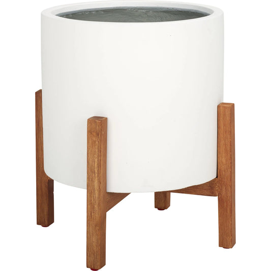 Winona Planter by HedgeApple Essentials. Made from concrete ficonstone, acacia in a modern style.