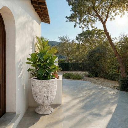 Roscoe Planter Pot by HedgeApple Essentials. Made from ficonstone in a unique style.