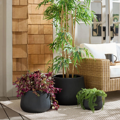 Esbon Planter Pot (Set of 3) by HedgeApple Essentials. Made from fiber clay in a unique style.