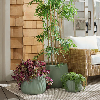 Esbon Planter Pot (Set of 3) by HedgeApple Essentials. Made from fiber clay in a unique style.