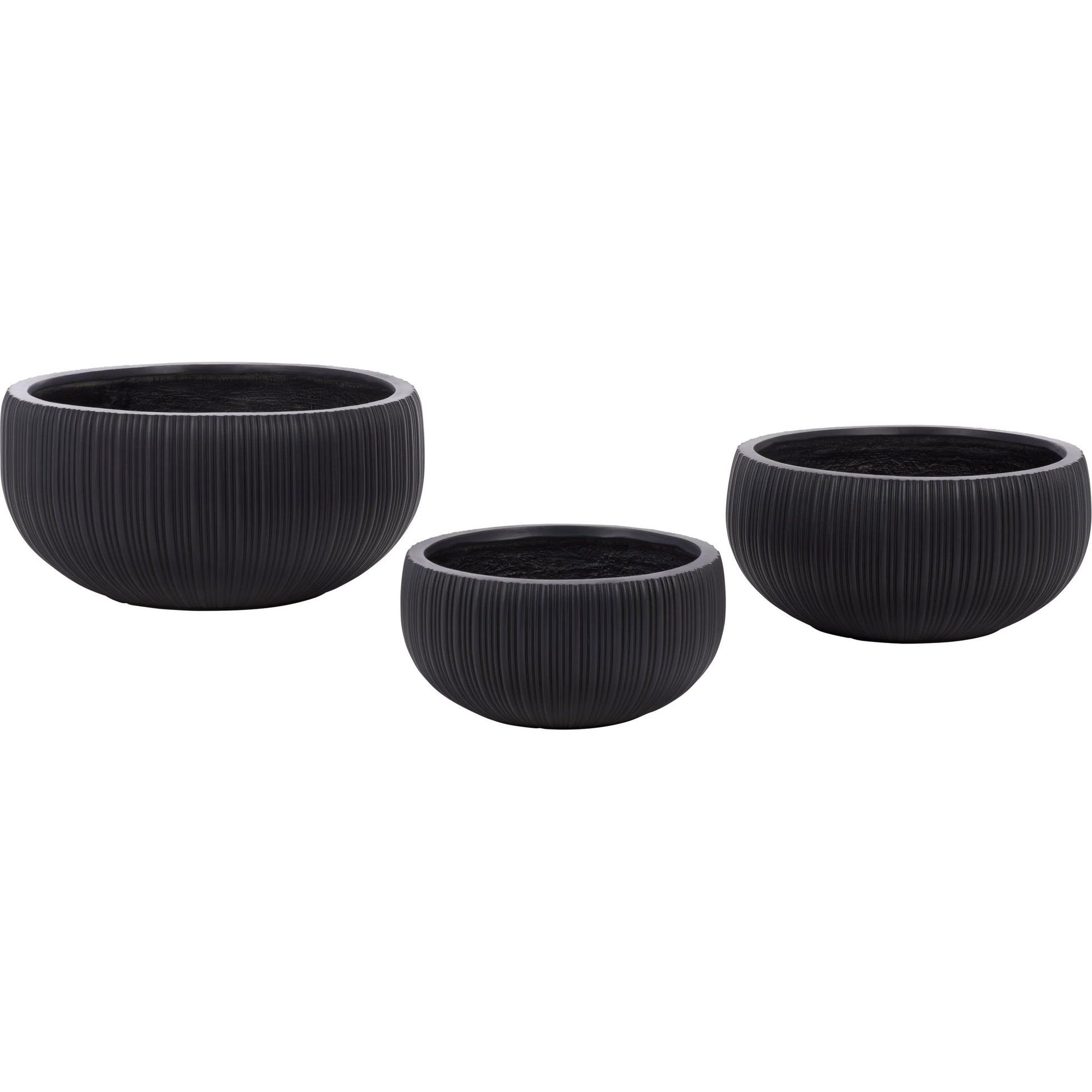 Sebastian Planter Pot (Set of 3) by HedgeApple Essentials. Made from fiber clay in a unique style.