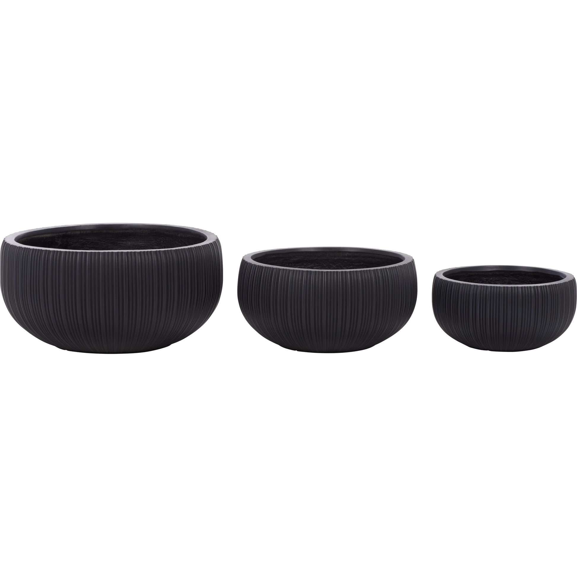 Sebastian Planter Pot (Set of 3) by HedgeApple Essentials. Made from fiber clay in a unique style.