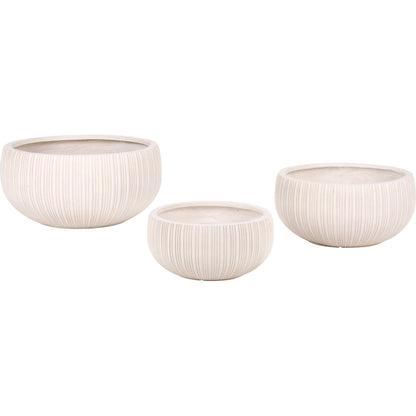 Sebastian Planter Pot (Set of 3) by HedgeApple Essentials. Made from fiber clay in a unique style.