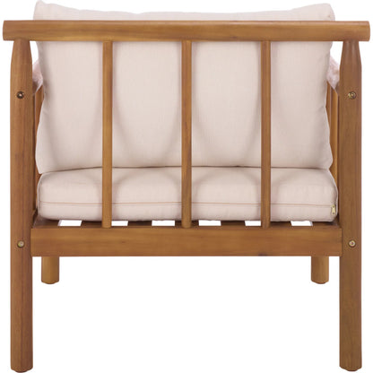 Zeandale Chair (Set of 2) by HedgeApple Essentials in teak brown, cream. Made from acacia, poly cd, foam in a transitional style.