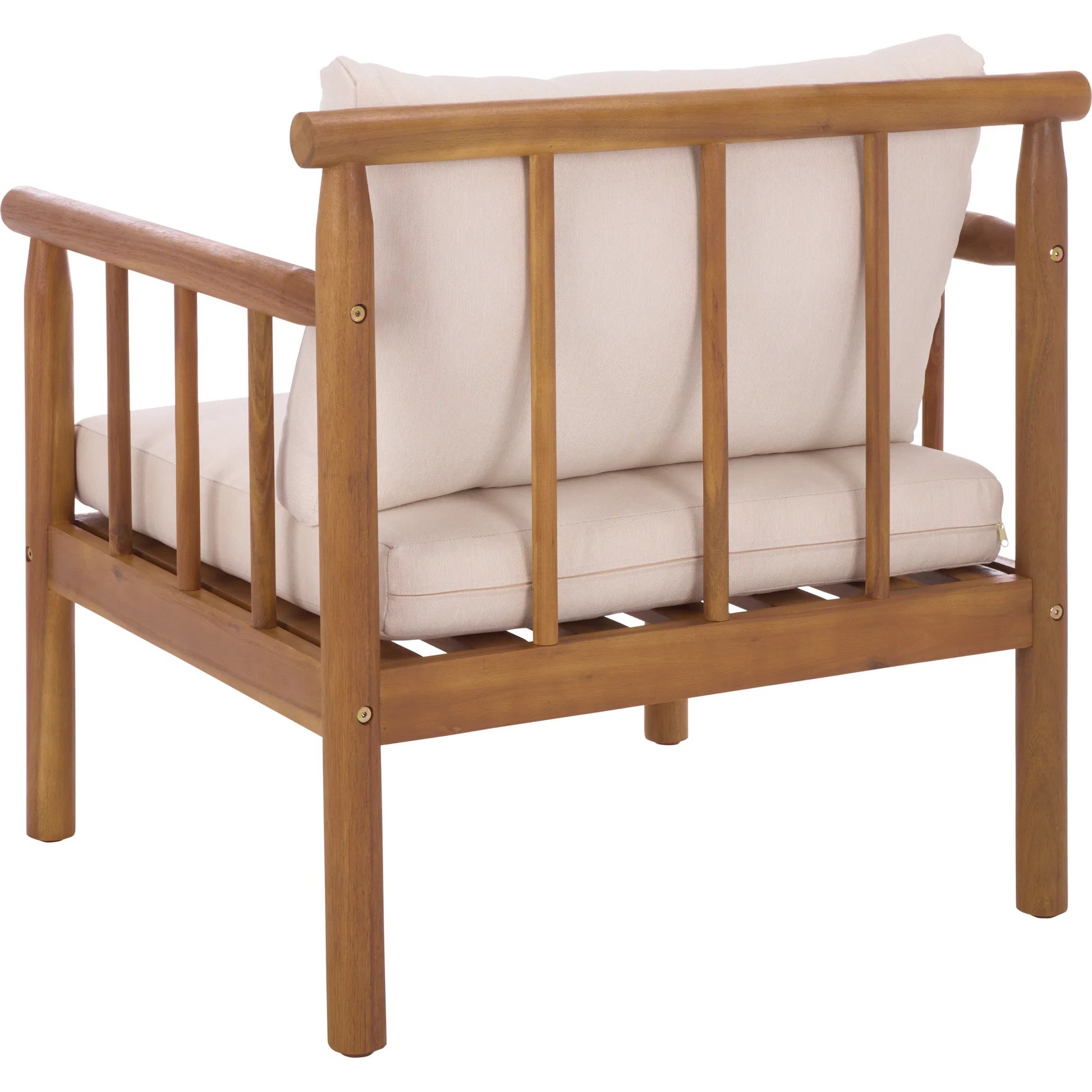 Zeandale Chair (Set of 2) by HedgeApple Essentials in teak brown, cream. Made from acacia, poly cd, foam in a transitional style.