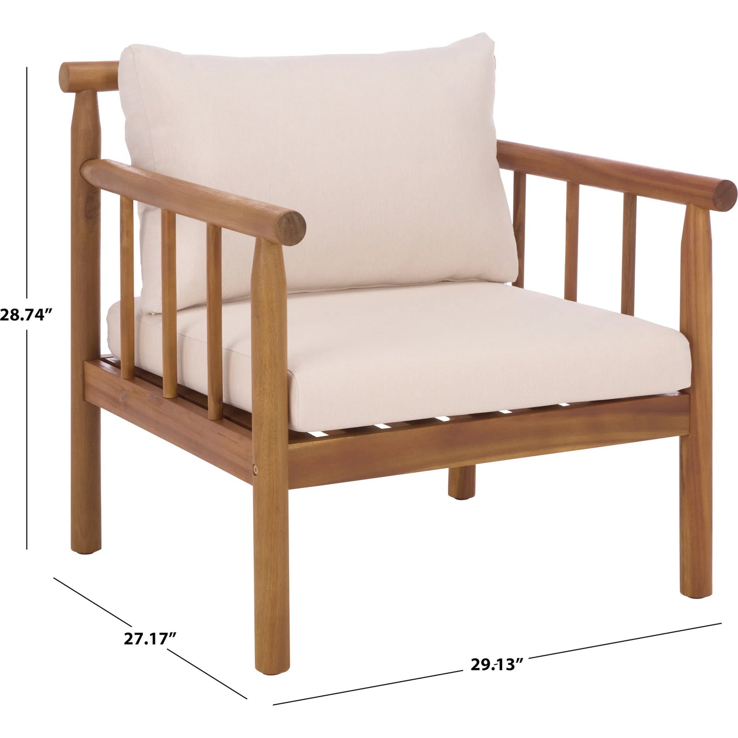 002 SI-2454062 | Additional Silo | Zeandale Chair (Set of 2) by HedgeApple Essentials in teak brown, cream. Made from acacia, poly cd, foam in a transitional style.