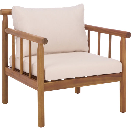 Zeandale Chair (Set of 2) by HedgeApple Essentials in teak brown, cream. Made from acacia, poly cd, foam in a transitional style.