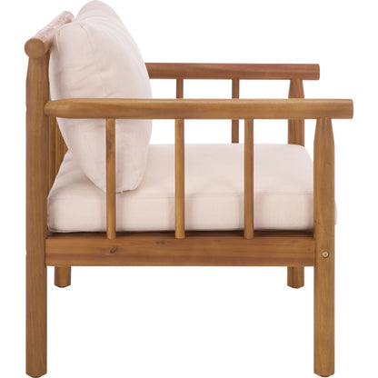 Zeandale Chair (Set of 2) by HedgeApple Essentials in teak brown, cream. Made from acacia, poly cd, foam in a transitional style.