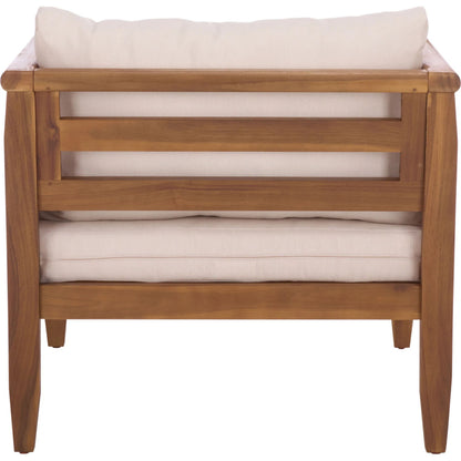 McPherson Chair (Set of 2) by HedgeApple Essentials in teak brown, cream. Made from acacia, poly cd, foam in a transitional style.