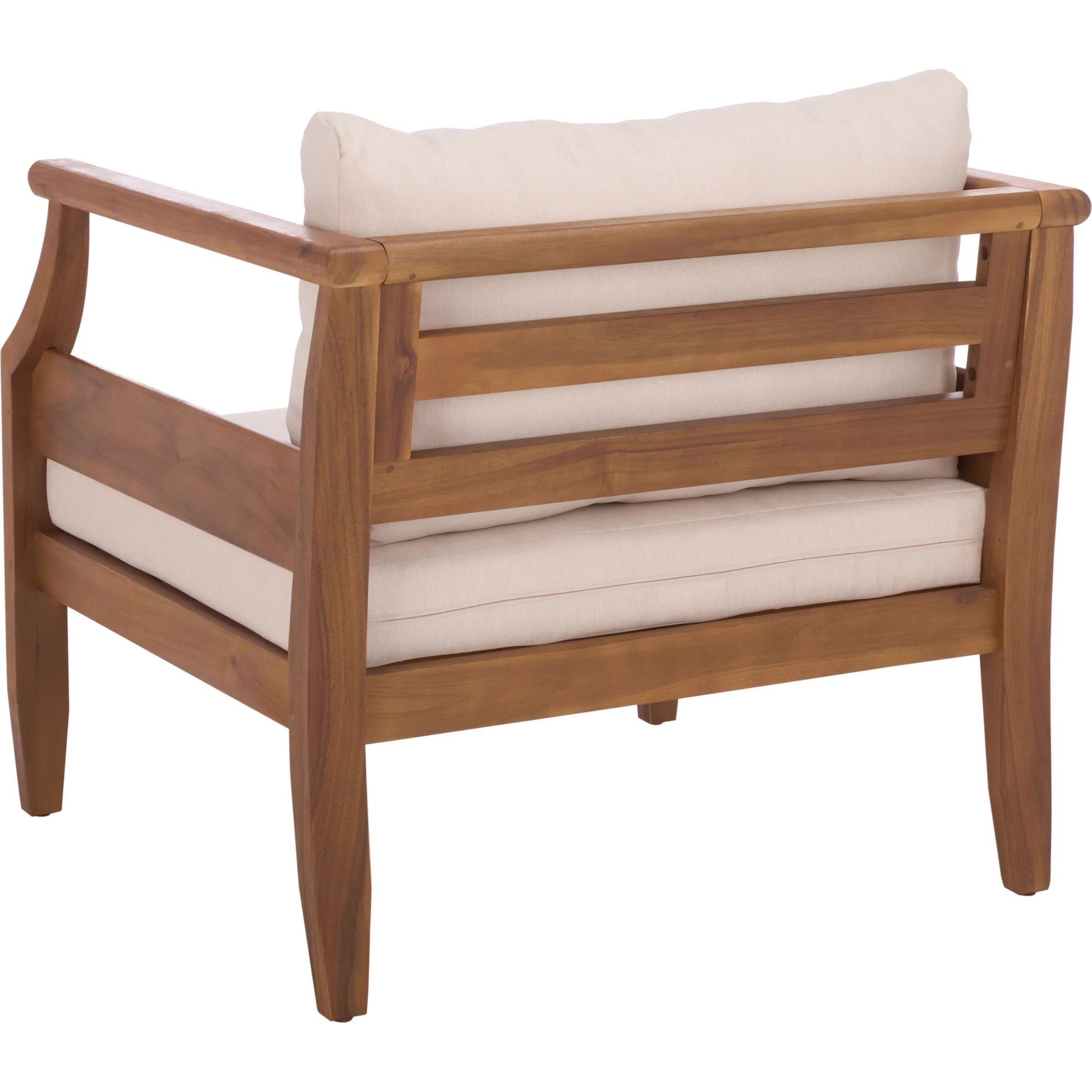 McPherson Chair (Set of 2) by HedgeApple Essentials in teak brown, cream. Made from acacia, poly cd, foam in a transitional style.
