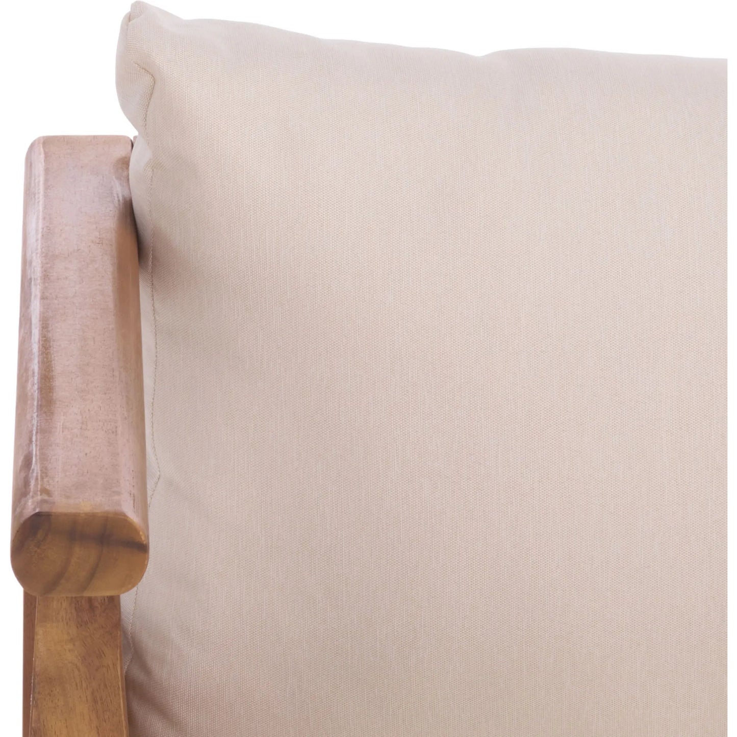 008 SI-2454066 | Closeup | McPherson Chair (Set of 2) by HedgeApple Essentials in teak brown, cream. Made from acacia, poly cd, foam in a transitional style.