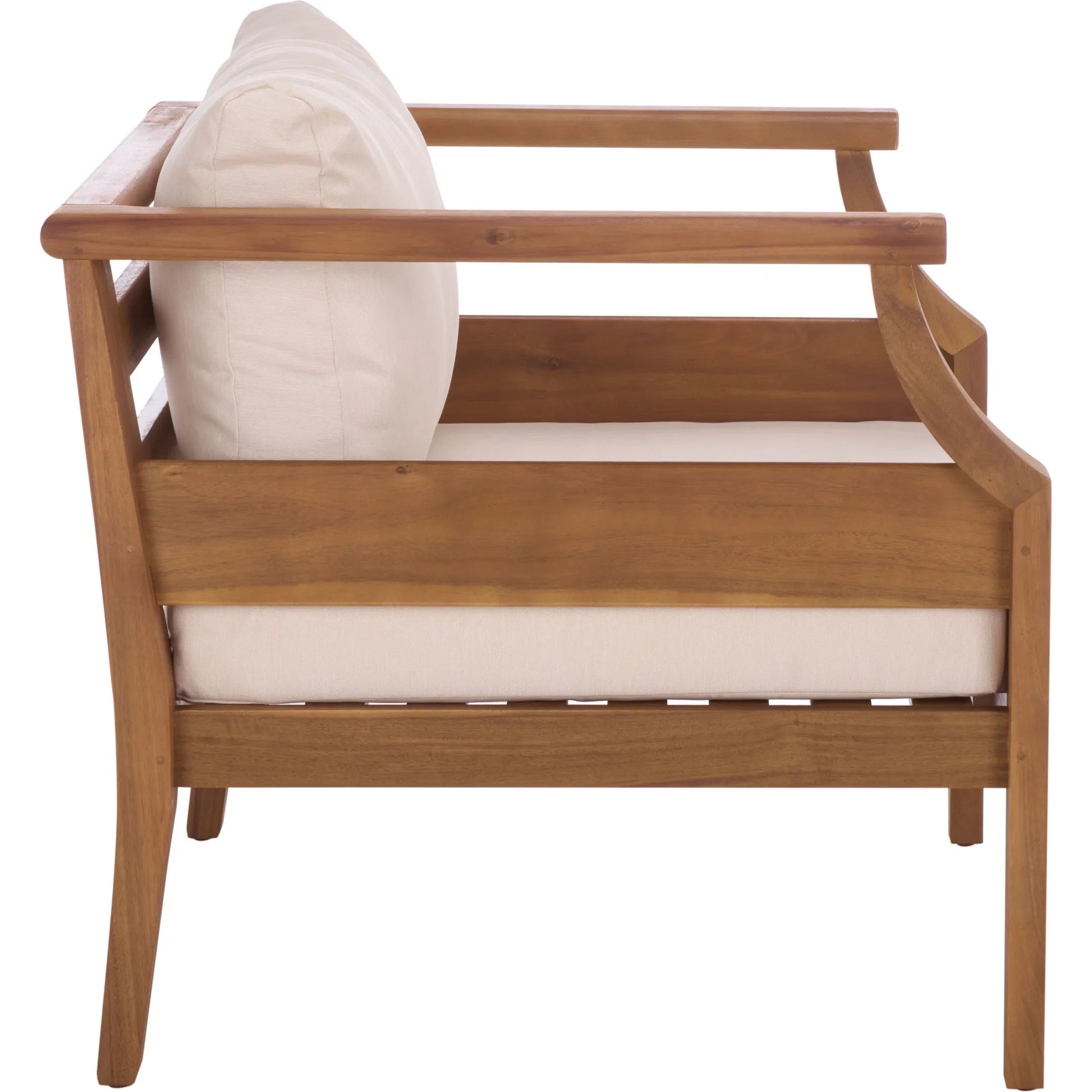 McPherson Chair (Set of 2) by HedgeApple Essentials in teak brown, cream. Made from acacia, poly cd, foam in a transitional style.