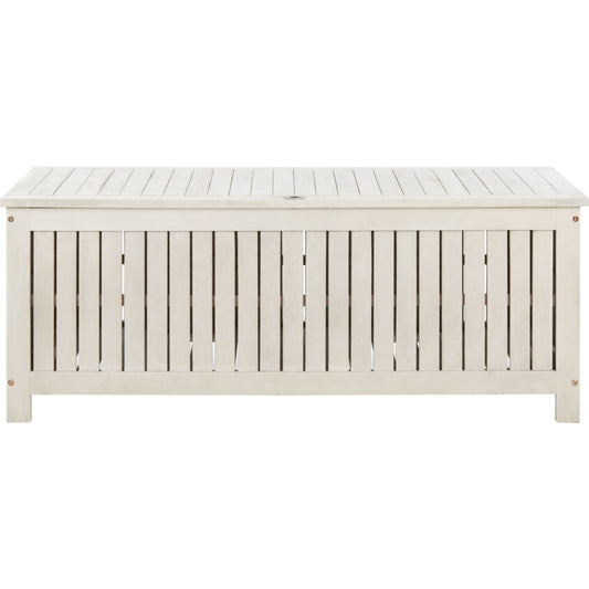 Abri Cushion Box by Safavieh. Made from eucalyptus wood, galvanized steel in a coastal style.
