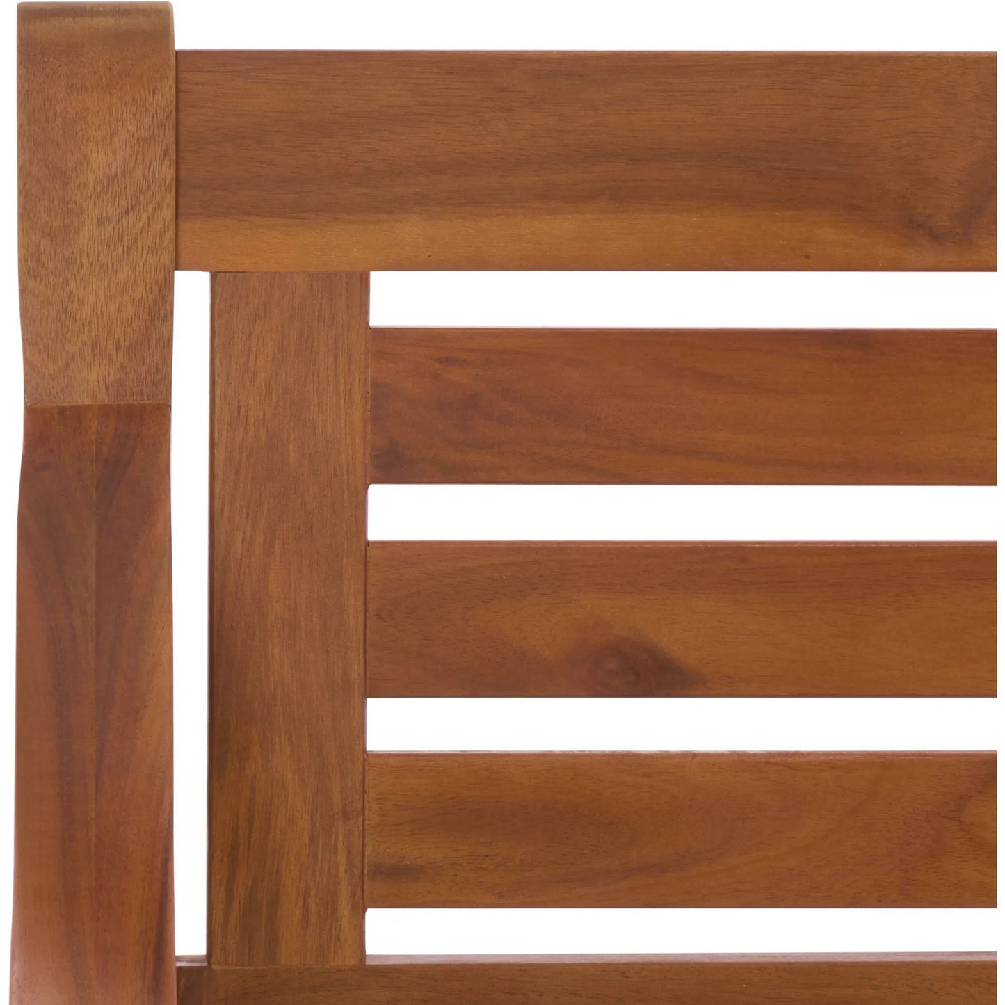 005 SI-2454086 | Closeup | Waushara Bench by HedgeApple Essentials in natural. Made from acacia, iron in a transitional style.
