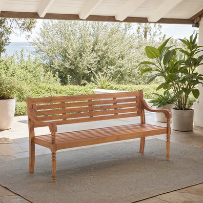 Waushara Bench by HedgeApple Essentials in natural. Made from acacia, iron in a transitional style.