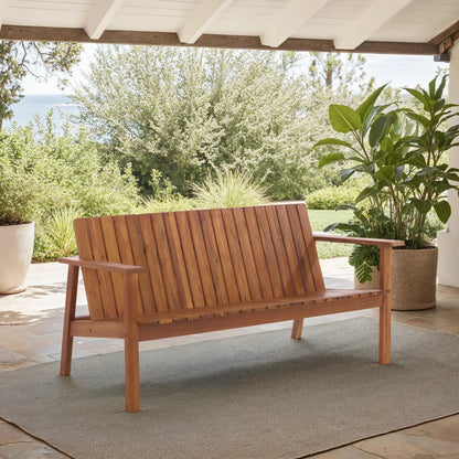 Harper Bench by HedgeApple Essentials in natural. Made from acacia, iron in a cottage & farmhouse style.