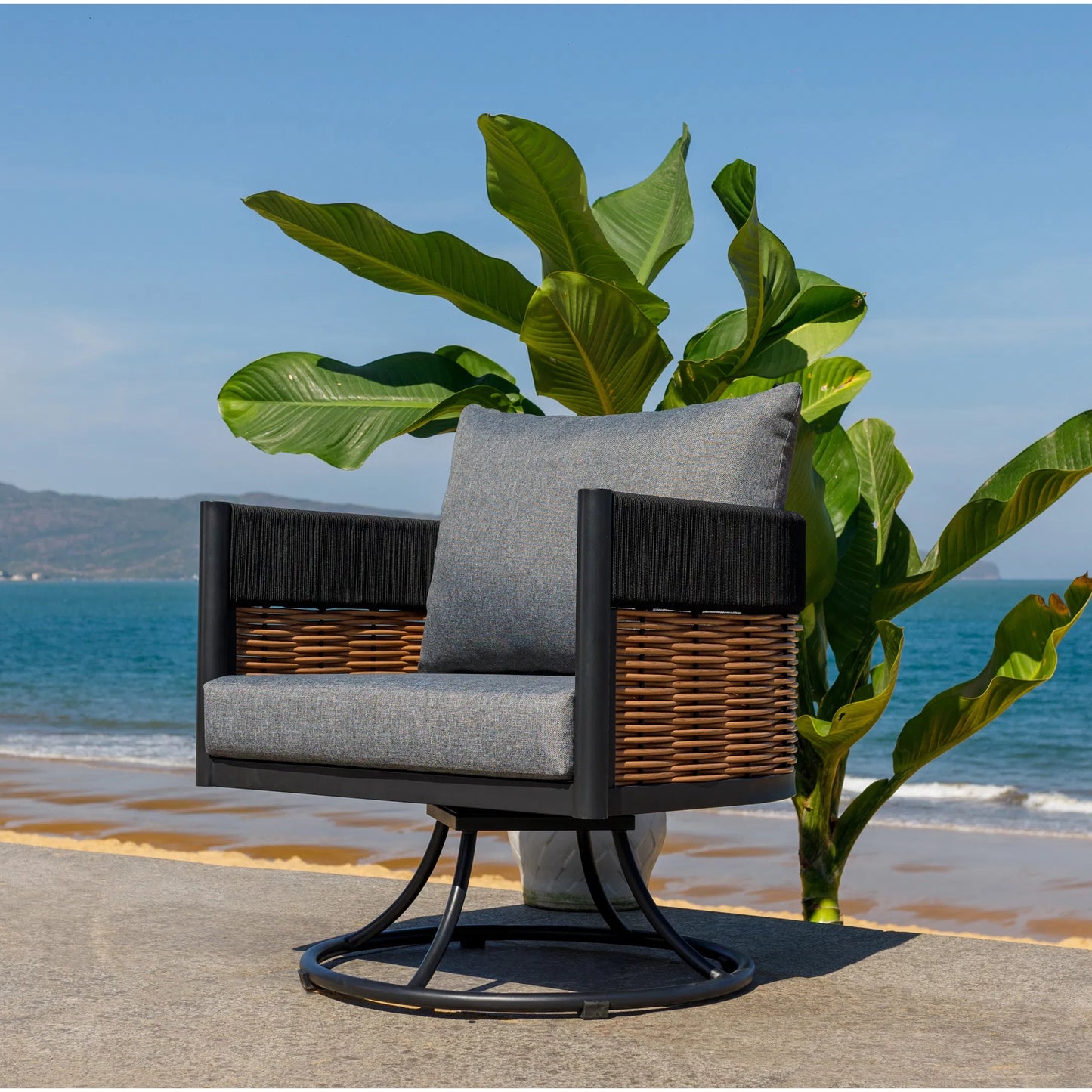 027 SI-2300774 | Lifestyle | Montmorency Swivel Chair by HedgeApple Essentials. Made from unique in a rustic style.