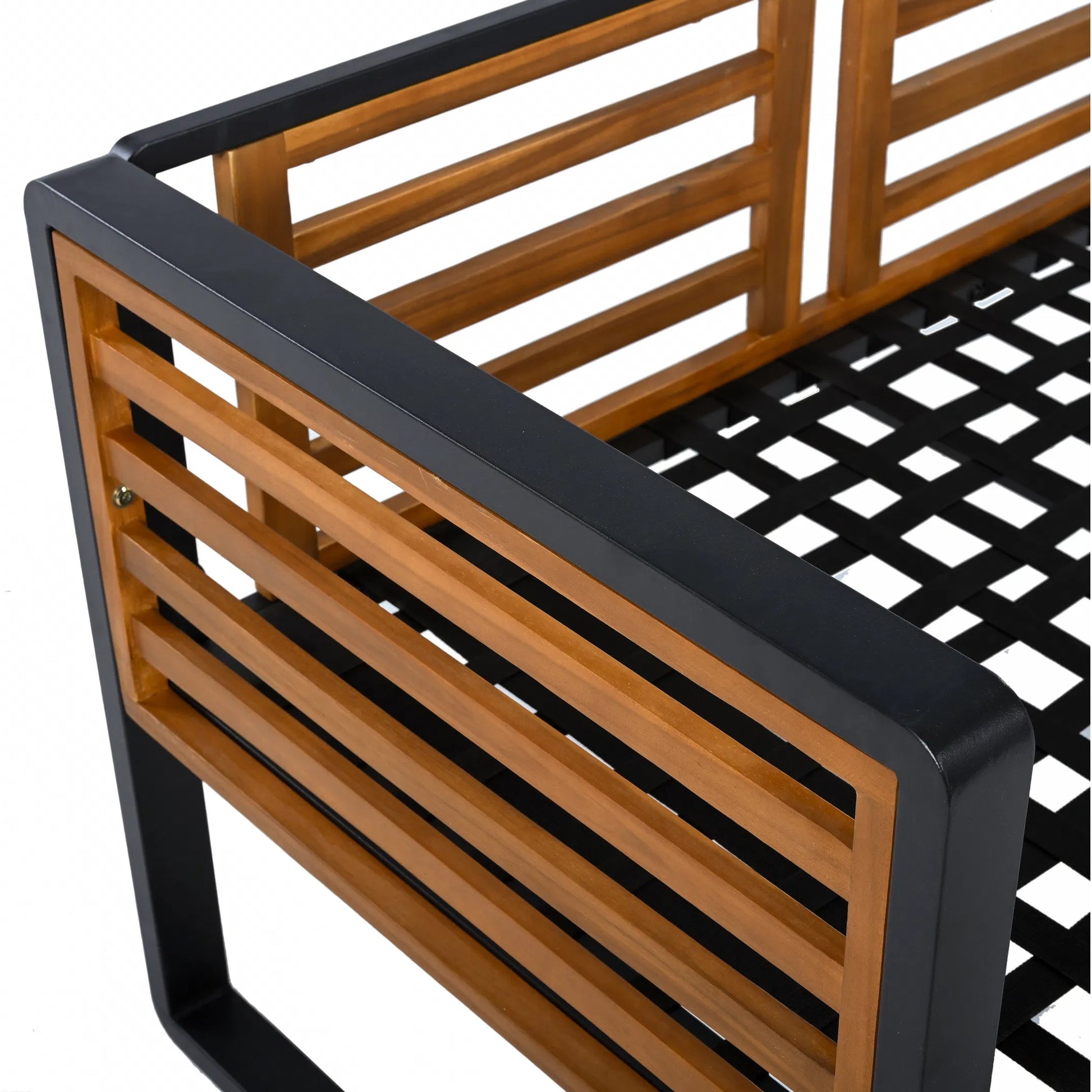 Edgefield Living Set by HedgeApple Essentials in black, taupe. Made from acacia, iron, steel, poly cd, foam in a transitional style.