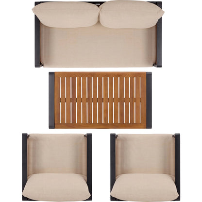 Edgefield Living Set by HedgeApple Essentials in black, taupe. Made from acacia, iron, steel, poly cd, foam in a transitional style.