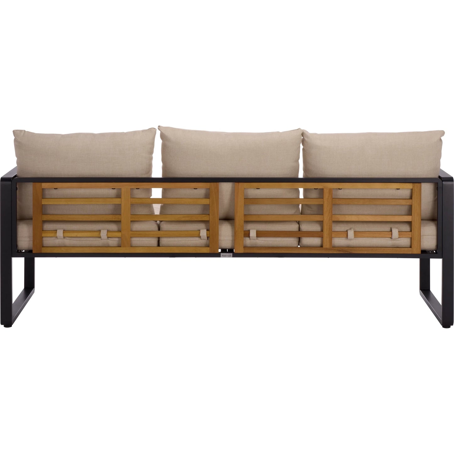 003 SI-2454093 | Additional Silo | Edgefield 3 Seater Sofa by HedgeApple Essentials in black, taupe. Made from eucalyptus, iron, steel, poly cd, foam in a transitional style.