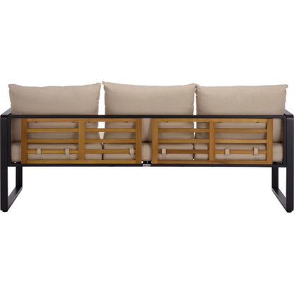 Edgefield 3 Seater Sofa by HedgeApple Essentials in black, taupe. Made from eucalyptus, iron, steel, poly cd, foam in a transitional style.