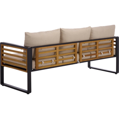 Edgefield 3 Seater Sofa by HedgeApple Essentials in black, taupe. Made from eucalyptus, iron, steel, poly cd, foam in a transitional style.