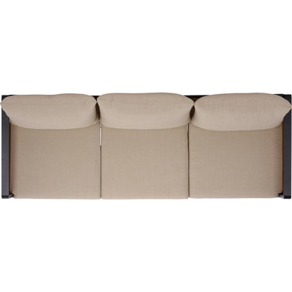 Edgefield 3 Seater Sofa by HedgeApple Essentials in black, taupe. Made from eucalyptus, iron, steel, poly cd, foam in a transitional style.