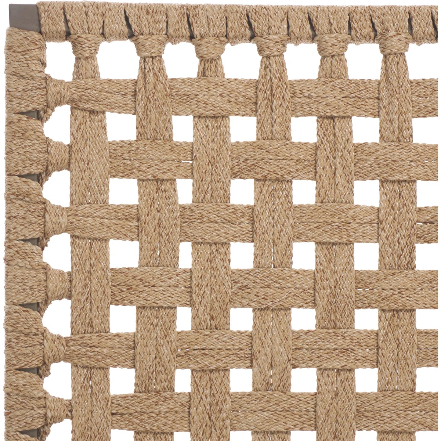 003 SI-2454095 | Closeup | Turner Lounge Chair by HedgeApple Essentials in gray, heather tan. Made from steel, rope, iron in a rustic style.