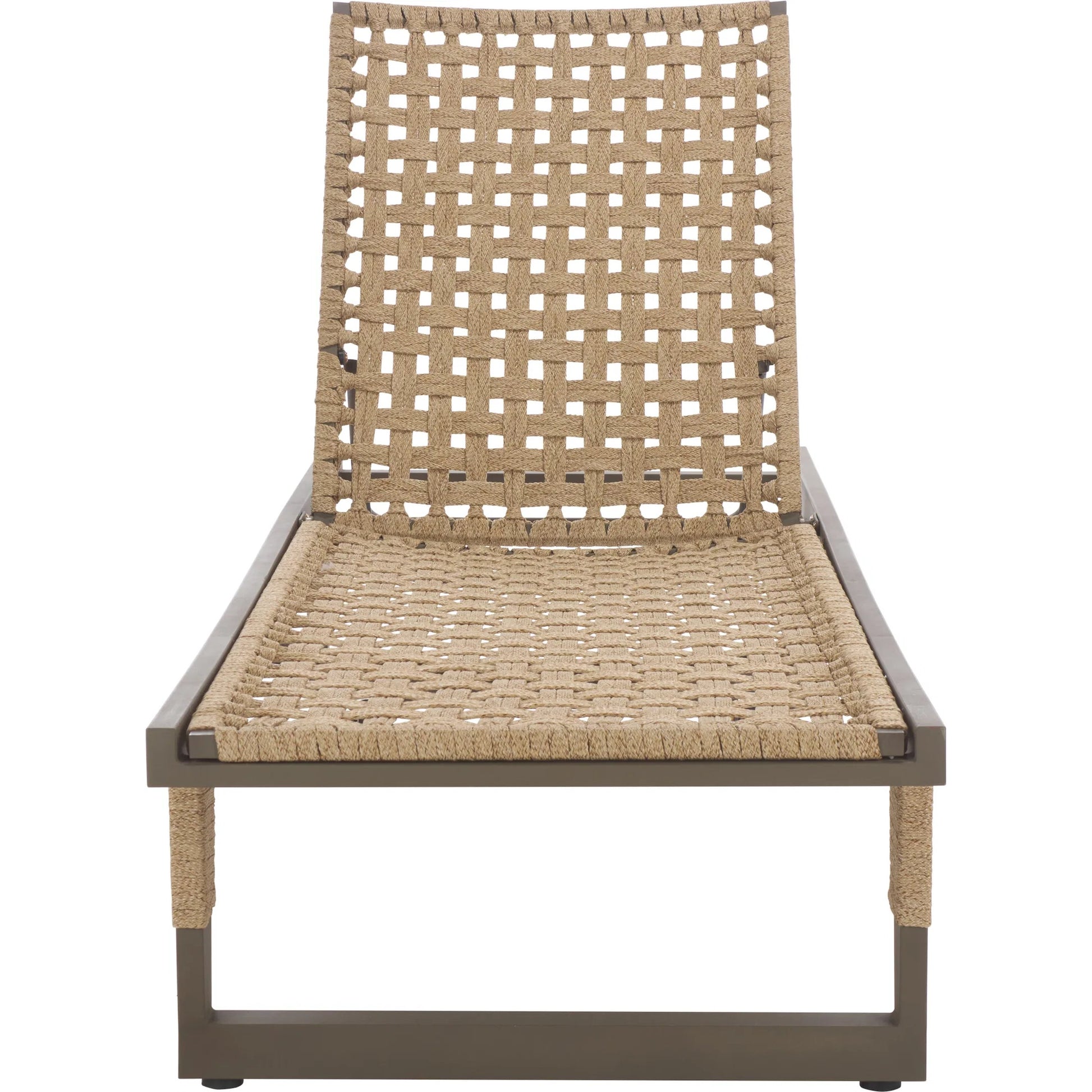 Turner Lounge Chair by HedgeApple Essentials in gray, heather tan. Made from steel, rope, iron in a rustic style.