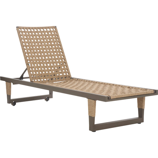 Turner Lounge Chair by HedgeApple Essentials in gray, heather tan. Made from steel, rope, iron in a rustic style.