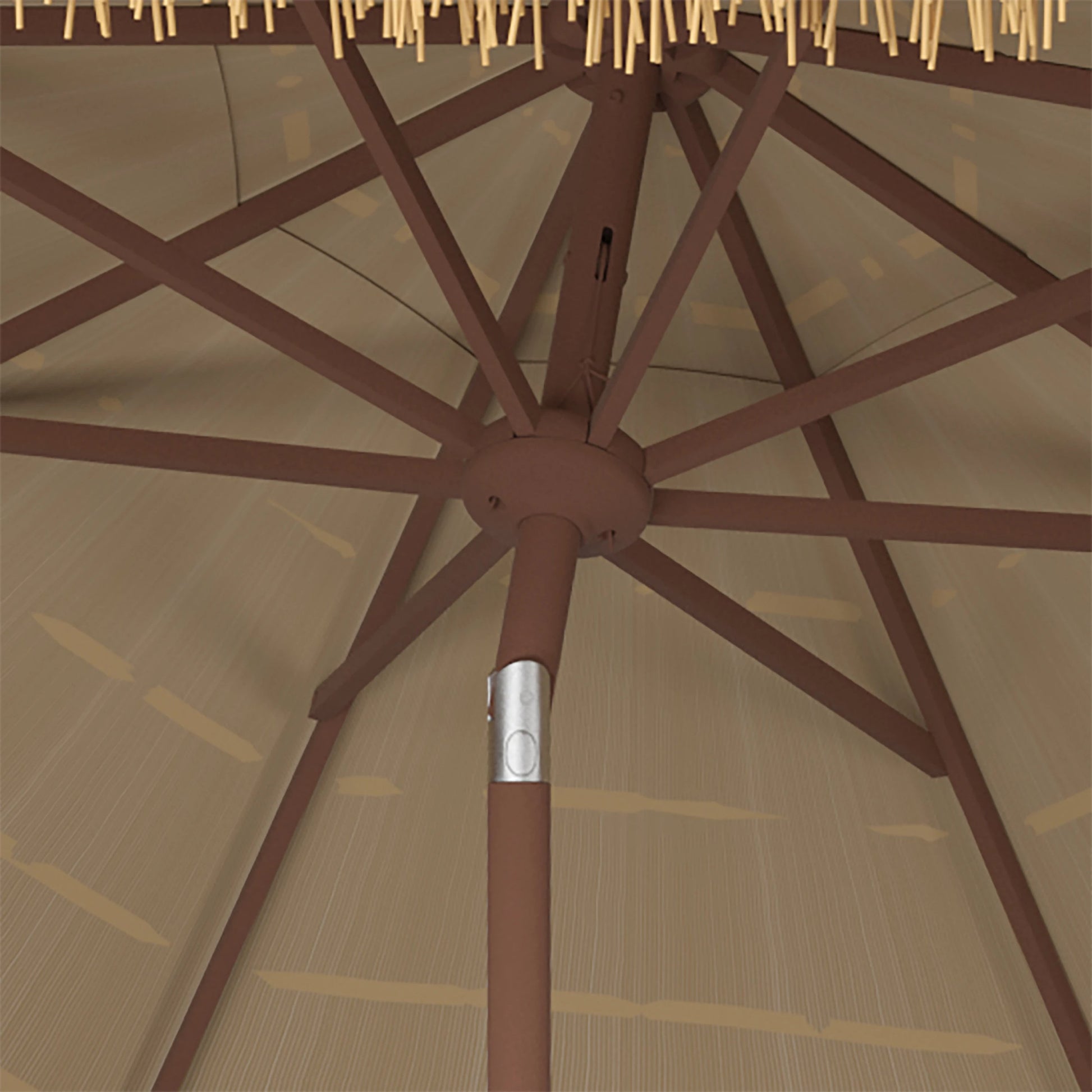 Pittsylvania Umbrella by HedgeApple Essentials in tiki. Made from 100% polyester, aluminium in a modern style.