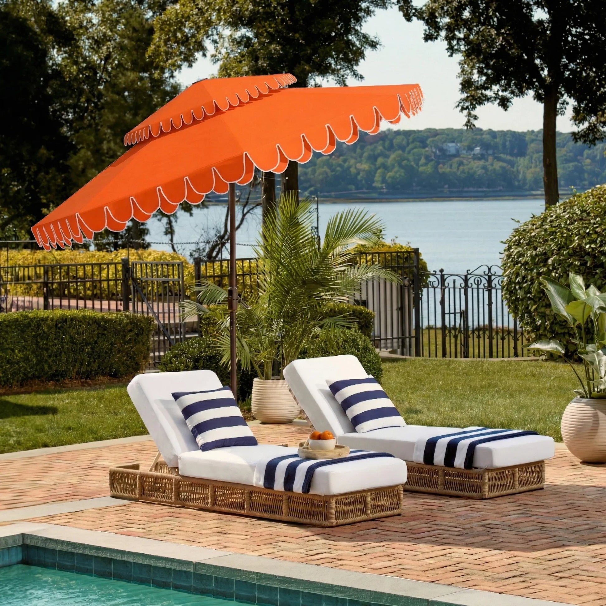 Elmendaro Doubletop Umbrella by HedgeApple Essentials. Made from aluminum, 100% polyester in a unique style.