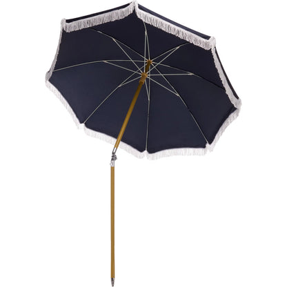 Meriwether Beach Umbrella by HedgeApple Essentials. Made from aluminum, 100% polyester in a unique style.