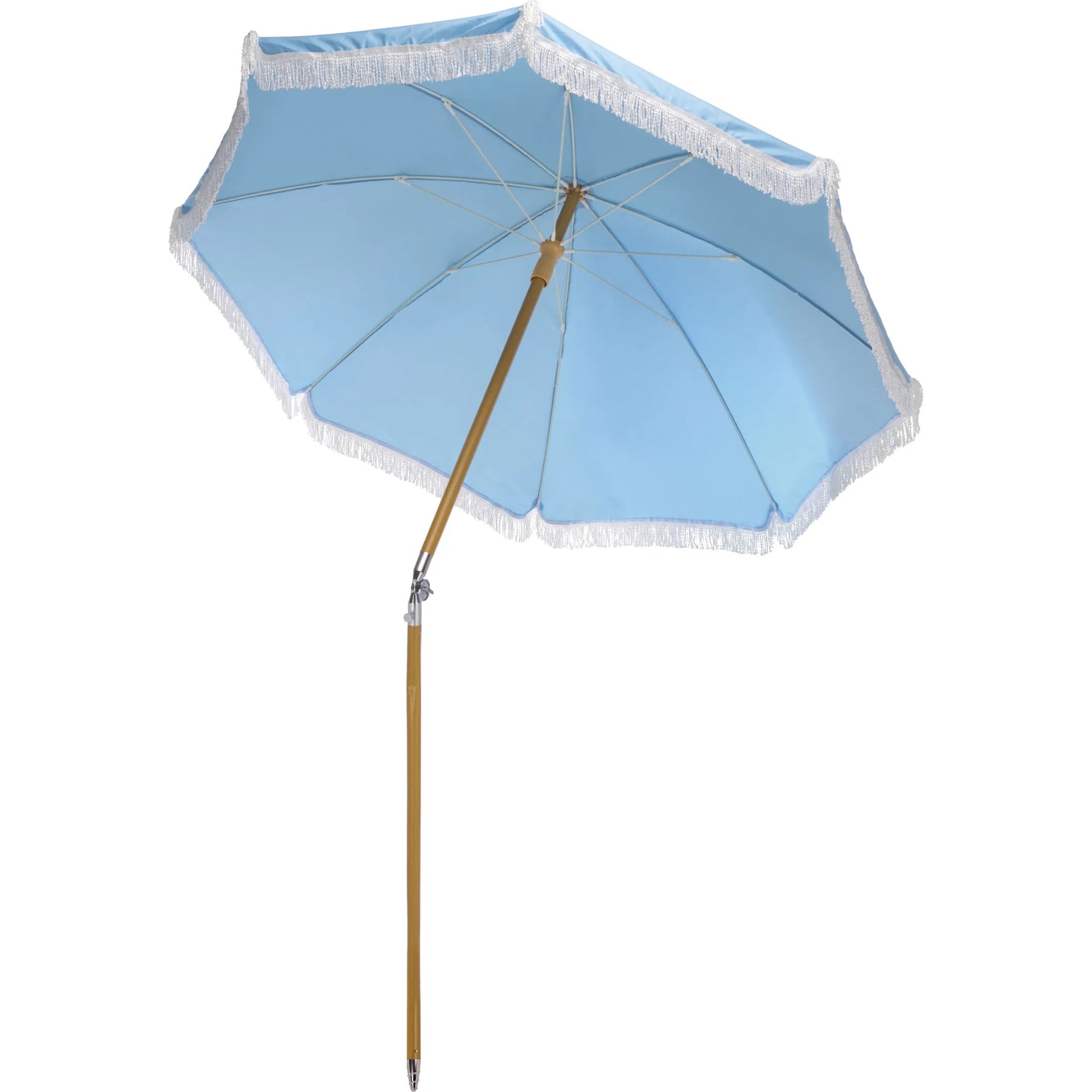 Meriwether Beach Umbrella by HedgeApple Essentials. Made from aluminum, 100% polyester in a unique style.