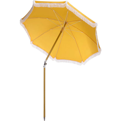 Meriwether Beach Umbrella by HedgeApple Essentials. Made from aluminum, 100% polyester in a unique style.