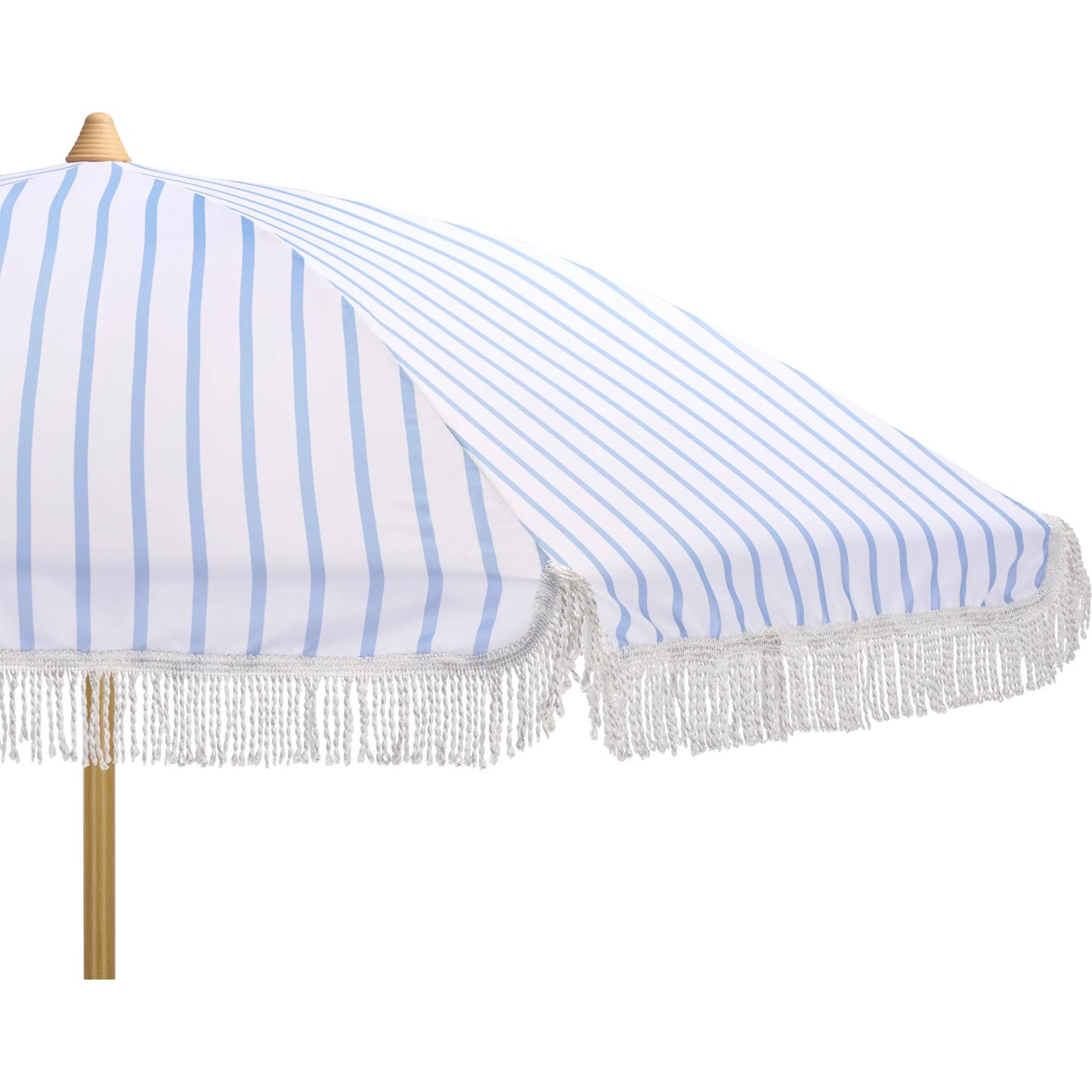 032 SI-2630108 | Closeup | Swains Beach Umbrella by HedgeApple Essentials. Made from aluminum, 100% polyester in a unique style.