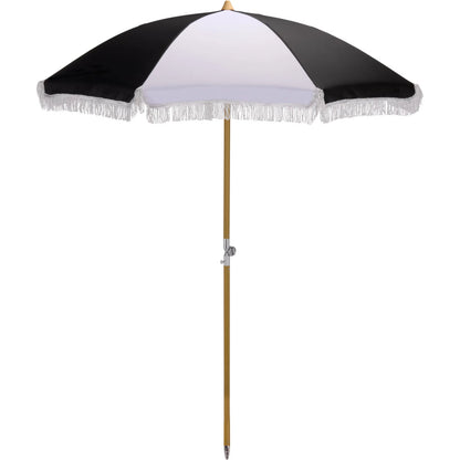 Roane Beach Umbrella by HedgeApple Essentials. Made from aluminum, 100% polyester in a unique style.