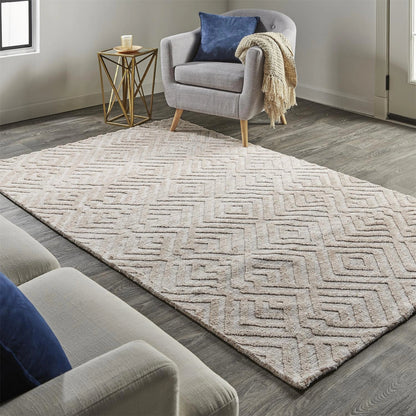 Colton Diamond Rug - 8792F by Feizy in pink, ivory. Made from polyester in a unique style.