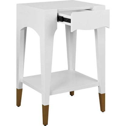 Patti Tapered Leg One Drawer Side Table by Worlds Away. Made from unique in a unique style.