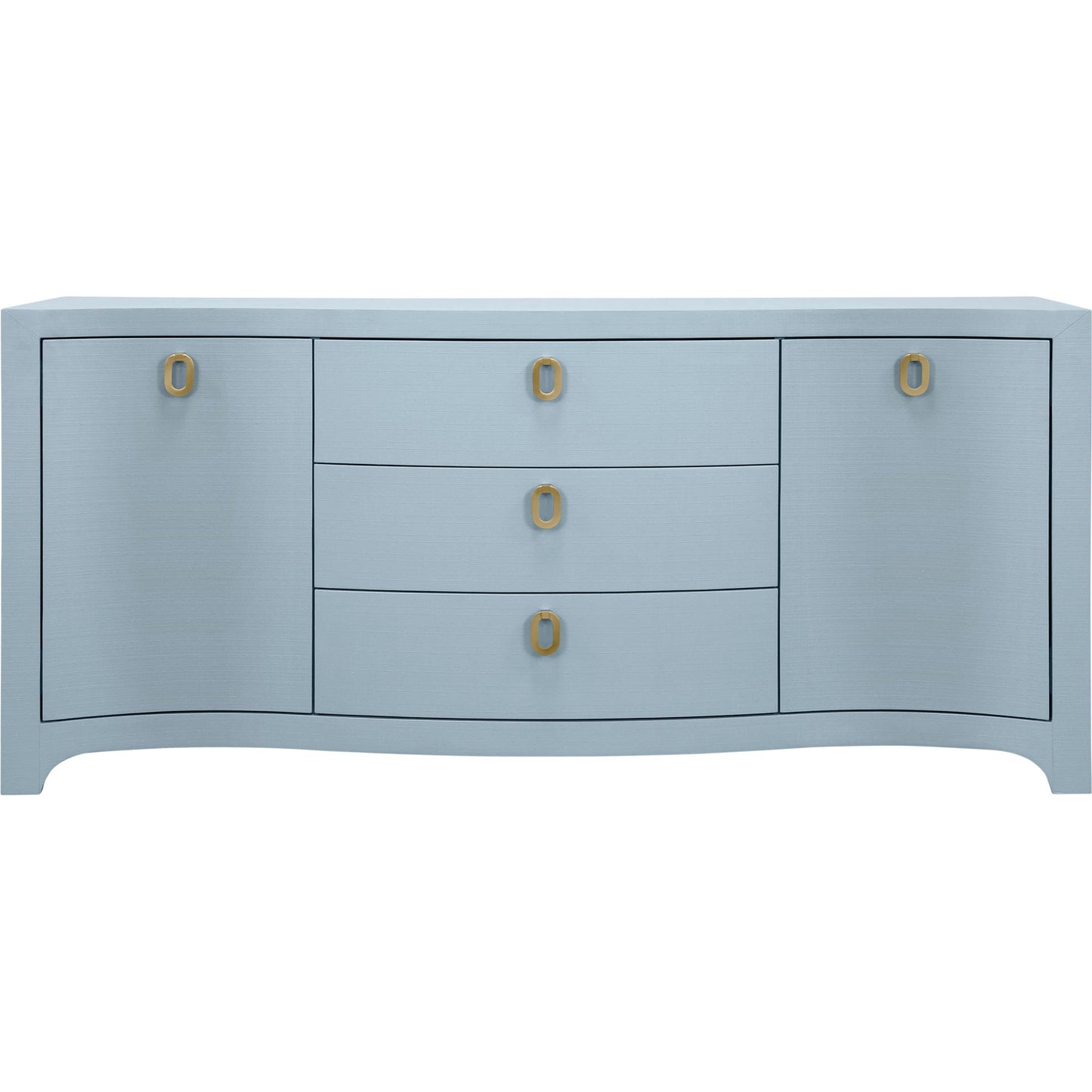 000 SI-2461330 | Additional Silo | Paulina Curved Front Two Door Three Drawer Buffet by Worlds Away. Made from solid wood, mdf, linen in a eclectic & global style.