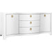 Paulina Curved Front Two Door Three Drawer Buffet by Worlds Away. Made from solid wood, mdf, linen in a eclectic & global style.