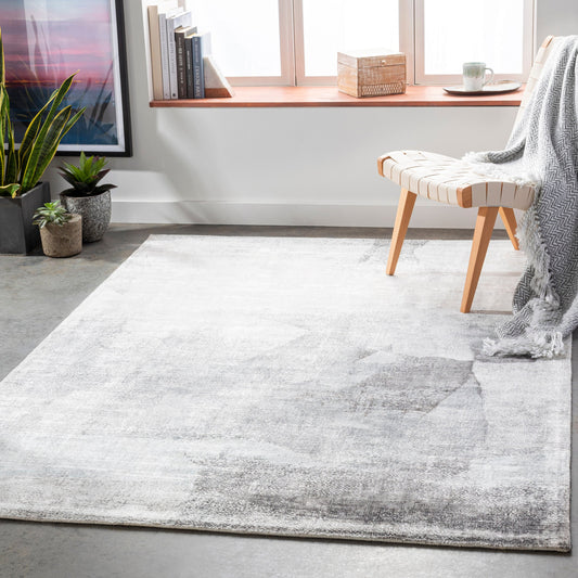 Park Avenue Rug - 26521 by Surya in slate, cream, light gray, gray, black. Made from 100% viscose in a unique style.